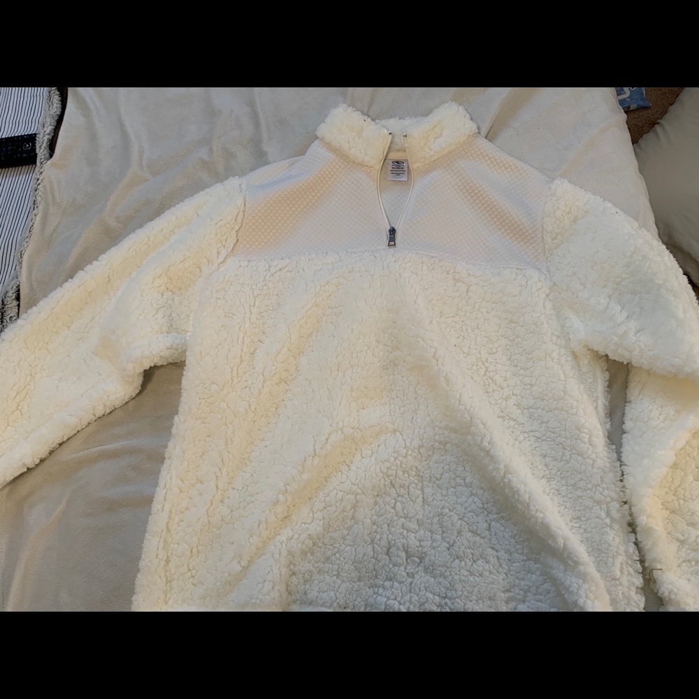 White Sherpa Pullover